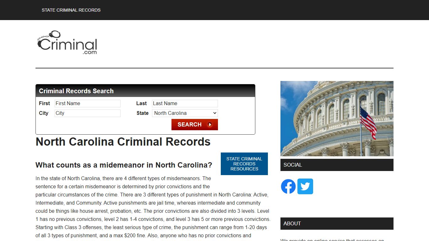 North Carolina Criminal Records